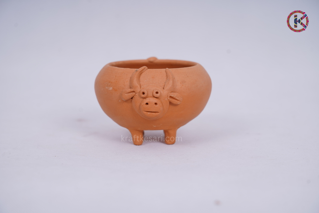 Terracotta Cow Themed Pot (Planter)