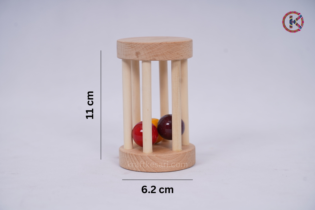 Wooden Rolling Rattle Toy