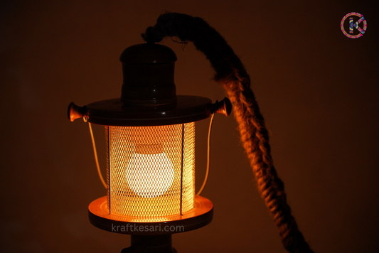 Wooden Vintage Petromax Lamp