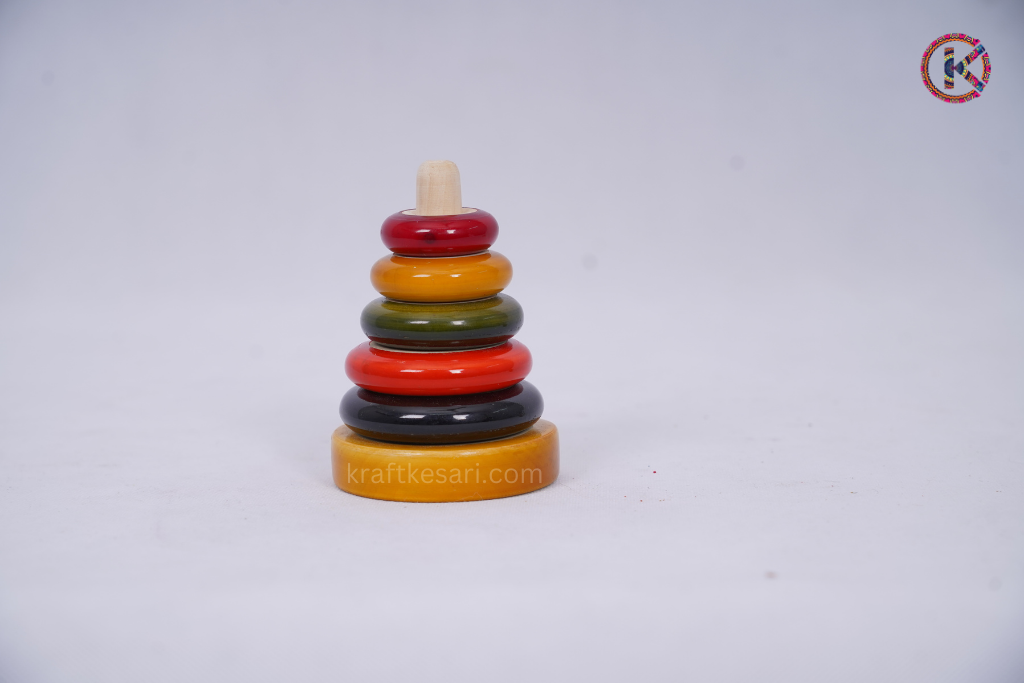 Wooden Stacker Channapatna Multi color Toy 