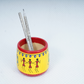 Warli theme Hand painted Wooden pen stand