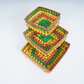Multipurpose Palm leaf square trays ( Multi color)
