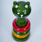 Cat rattle Wooden with Multicolor rings (Nontoxic color/ Kids Toy)