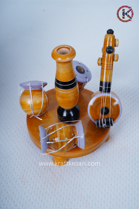 Flower vase with musical instruments set
